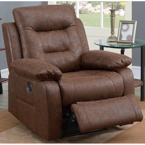 Poundex Power Leather Look Recliner F86024 IMAGE 1
