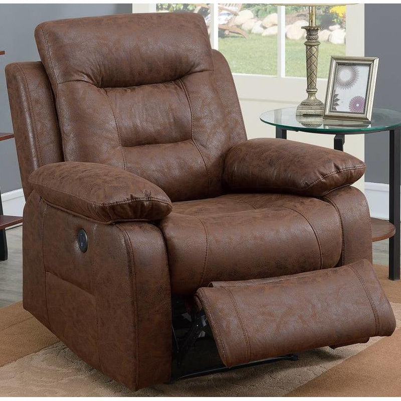 Poundex Power Leather Look Recliner F86024 IMAGE 1