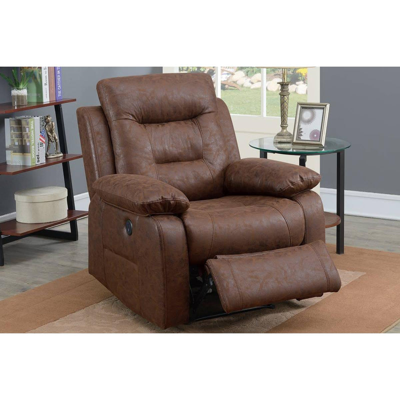 Poundex Power Leather Look Recliner F86024 IMAGE 3