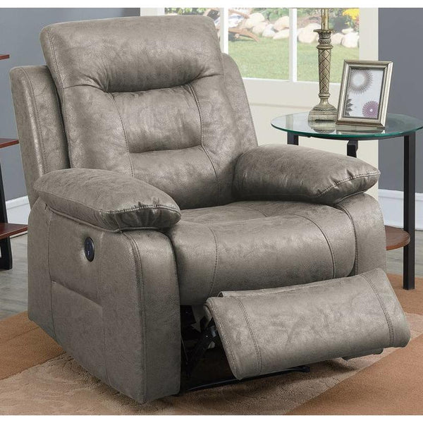 Poundex Power Leather Look Recliner F86025 IMAGE 1