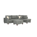 Poundex F6542 3 pc Sectional Set with Ottoman IMAGE 3
