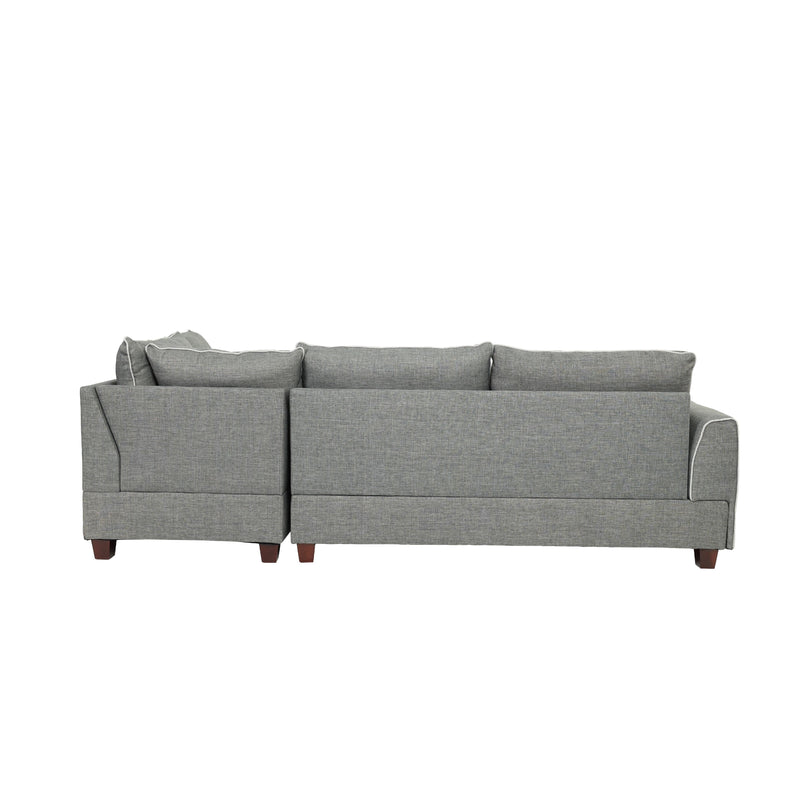 Poundex F6542 3 pc Sectional Set with Ottoman IMAGE 5