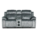 New Classic Furniture Tango Power Reclining Fabric and Leather Look Loveseat U396-25P1-SHW IMAGE 1