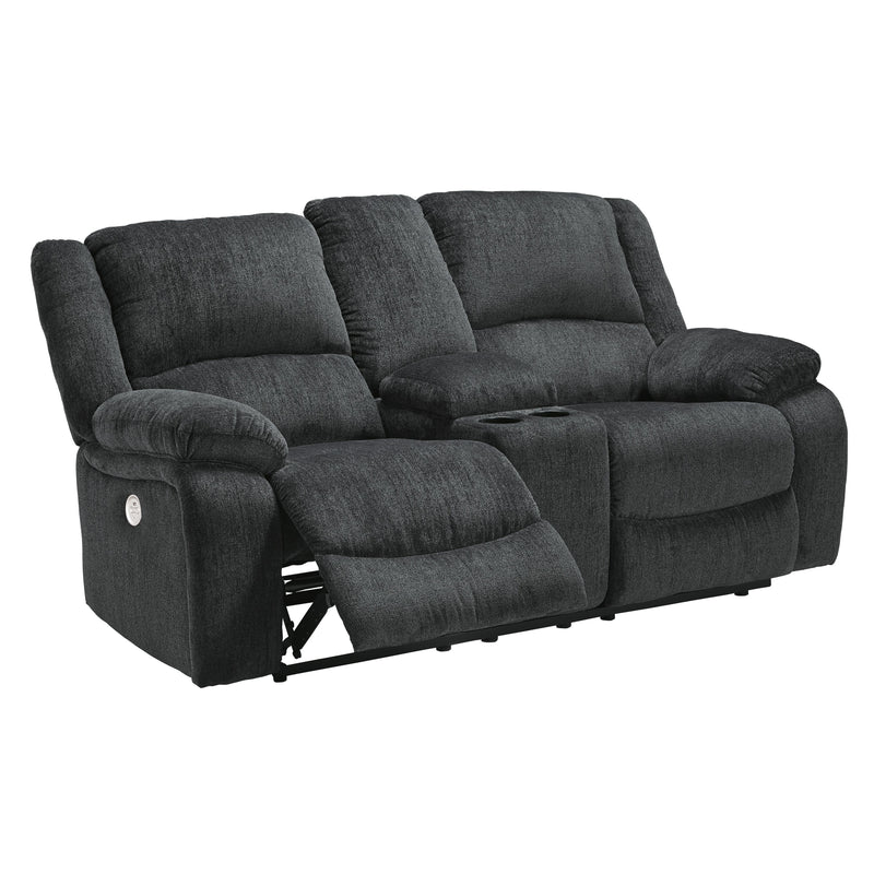  Signature Design by Ashley Draycoll 7650496 Double Reclining Power Loveseat with Console IMAGE 2