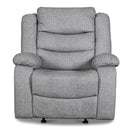 New Classic Furniture Granada Glider Fabric and Leather Look Recliner U1598-13-AGY IMAGE 1