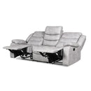 New Classic Furniture Granada Power Reclining Fabric and Leather Look Sofa U1598-30P1-AGY IMAGE 4