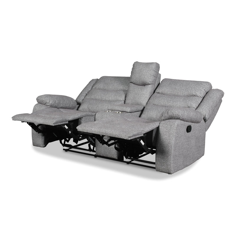 New Classic Furniture Granada Power Reclining Fabric and Leather Look Loveseat U1598-25P1-AGY IMAGE 4