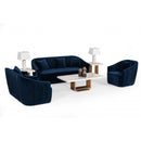 VIG Furniture Divani Casa Palomar Stationary Fabric Chair Divani Casa Palomar 75534 Chair - Blue/Brass IMAGE 6