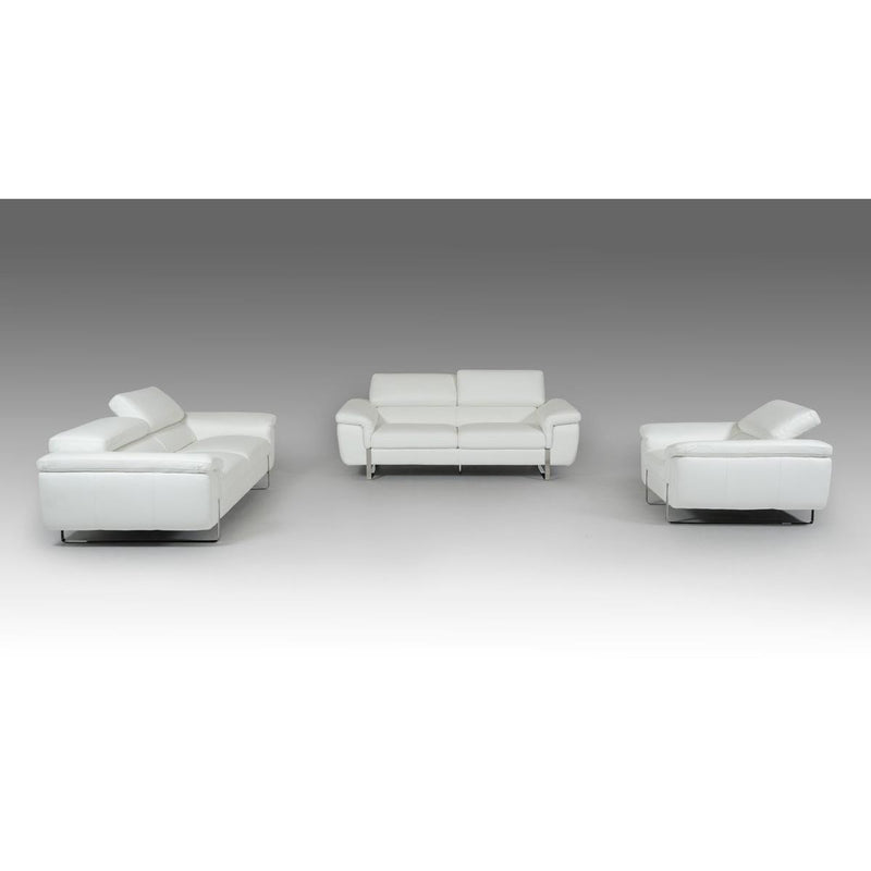 VIG Furniture David Ferarri Highline Italian Stationary Leather Sofa David Ferarri Highline Italian 71503 Sofa - White IMAGE 2