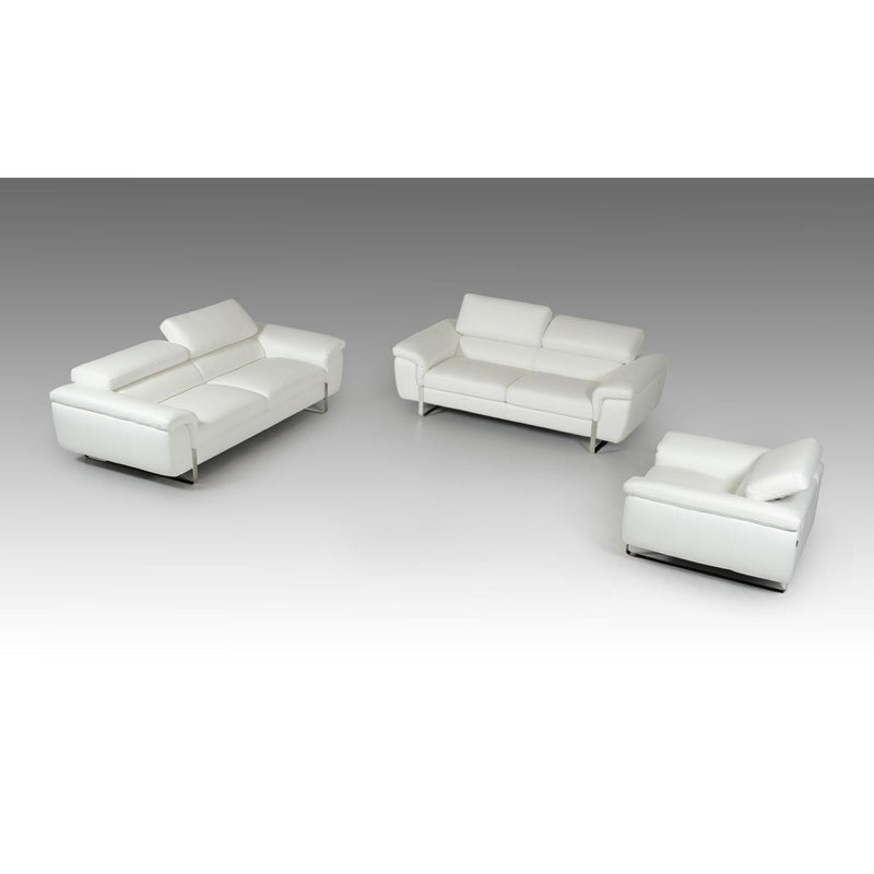 VIG Furniture David Ferarri Highline Italian Stationary Leather Chair David Ferarri Highline Italian 71503 Chair - Snow White IMAGE 3