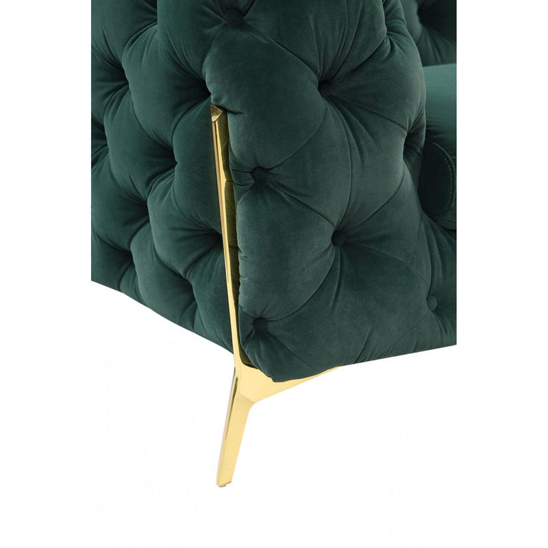 VIG Furniture Divani Casa Sheila Stationary Fabric Sofa Divani Casa Sheila 77575 Sofa - Emerald Green IMAGE 4