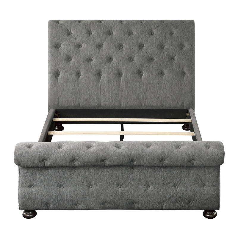 Homelegance Crofton Queen Upholstered Sleigh Bed 1549GY-1* IMAGE 2