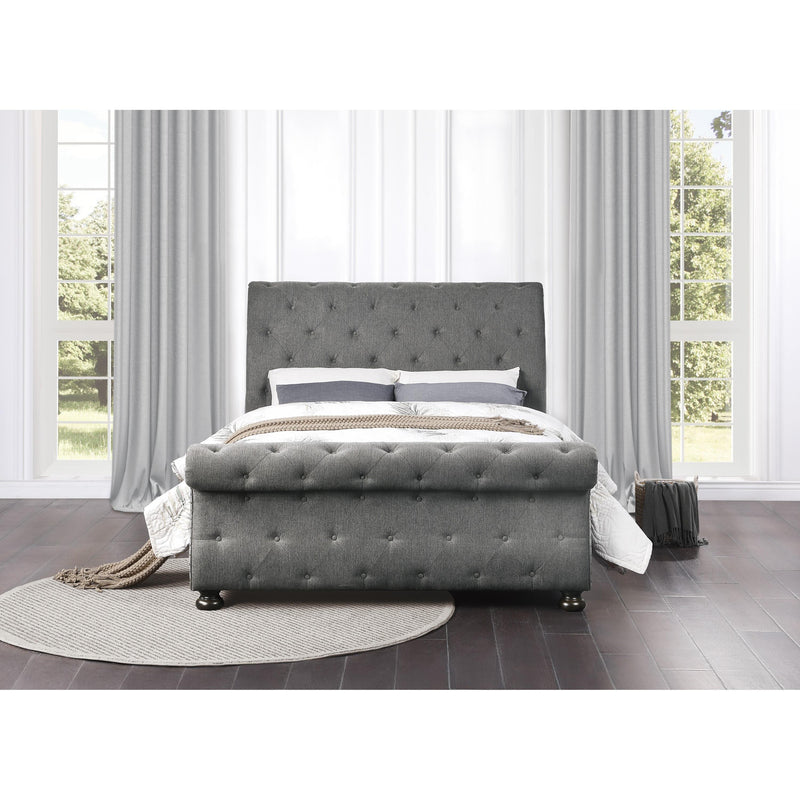 Homelegance Crofton Queen Upholstered Sleigh Bed 1549GY-1* IMAGE 5