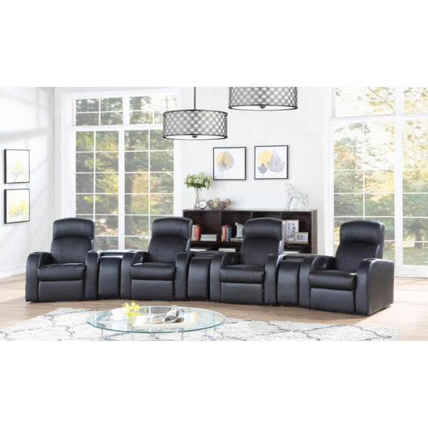 Coaster Furniture Cyrus Leather Match Reclining Home Theater Seating with Wall Recline 600001-S4A IMAGE 1