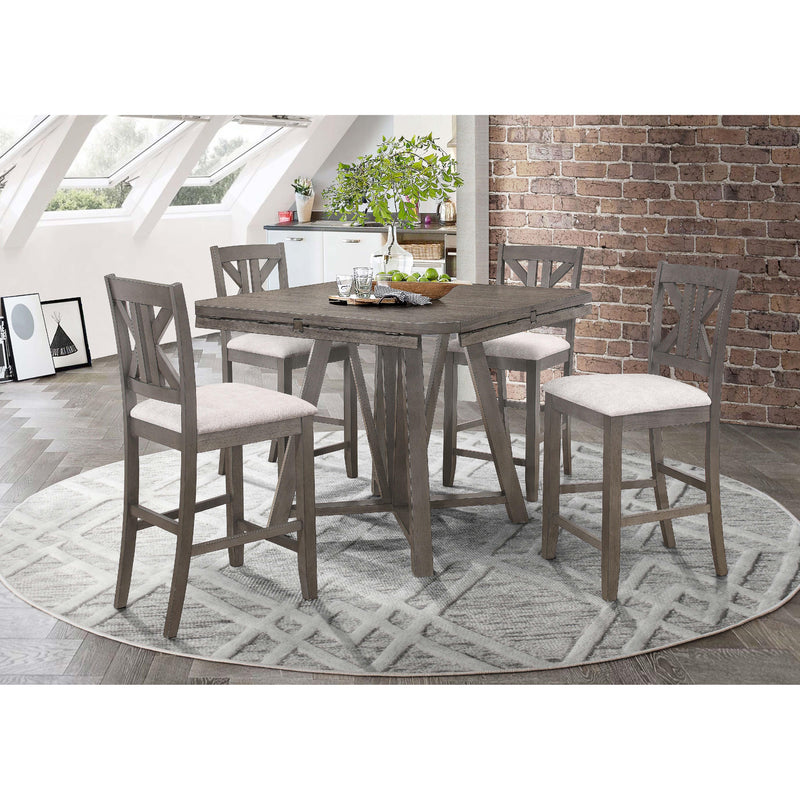 Coaster Furniture Athens 109858 Round 60-inch Drop Leaf Counter Dining Table - Grey IMAGE 8