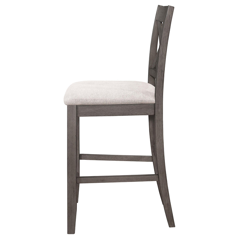 Coaster Furniture Athens 109859 Wood Counter Chair with Cushion - Barn Grey (Set of 2) IMAGE 3