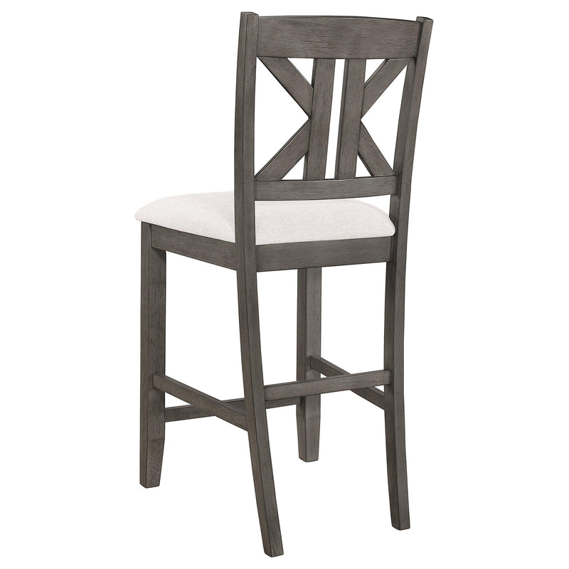 Coaster Furniture Athens 109859 Wood Counter Chair with Cushion - Barn Grey (Set of 2) IMAGE 4