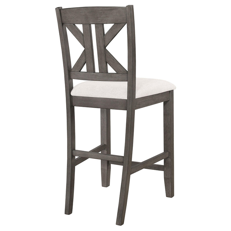 Coaster Furniture Athens 109859 Wood Counter Chair with Cushion - Barn Grey (Set of 2) IMAGE 6