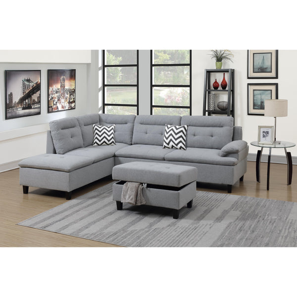 Poundex Fabric 3 pc Sectional F6589 IMAGE 1