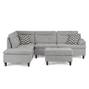 Poundex F6589 3 pc Sectional Set with Ottoman IMAGE 2