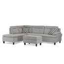 Poundex F6589 3 pc Sectional Set with Ottoman IMAGE 3