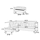 Poundex F6589 3 pc Sectional Set with Ottoman IMAGE 7