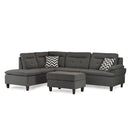 Poundex F6590 3 pc Sectional Set with Ottoman IMAGE 3
