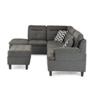 Poundex F6590 3 pc Sectional Set with Ottoman IMAGE 5