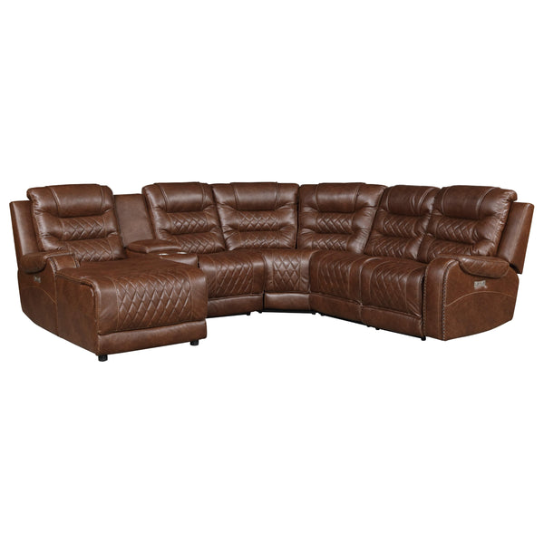 Homelegance Putnam Power Reclining Fabric 6 pc Sectional 9405BR*6LCRR IMAGE 1