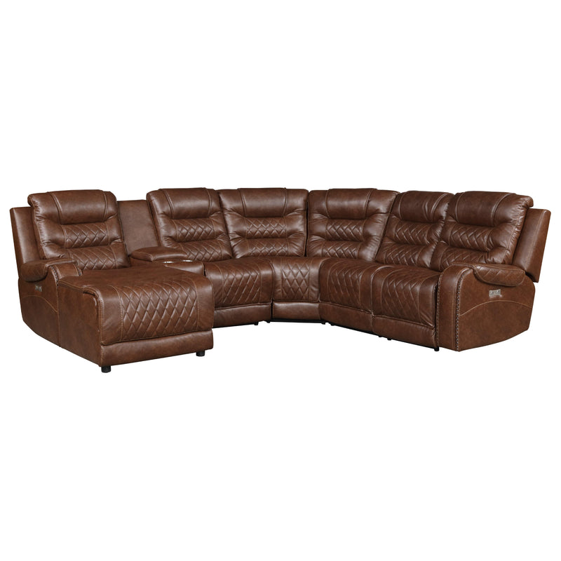 Homelegance Putnam Power Reclining Fabric 6 pc Sectional 9405BR*6LCRR IMAGE 1