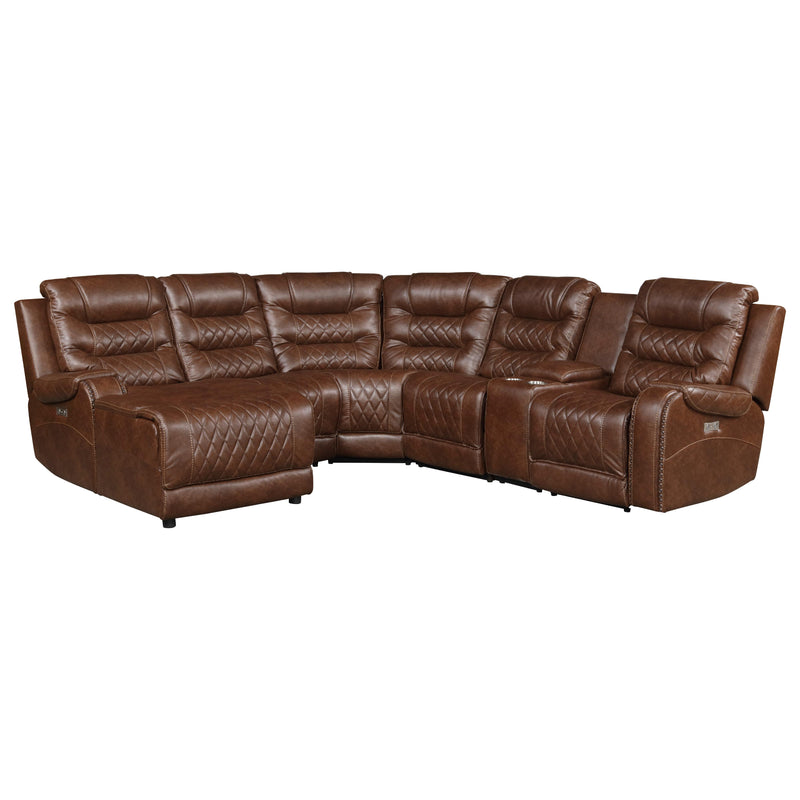 Homelegance Putnam Power Reclining Fabric 6 pc Sectional 9405BR*6LCRR IMAGE 2