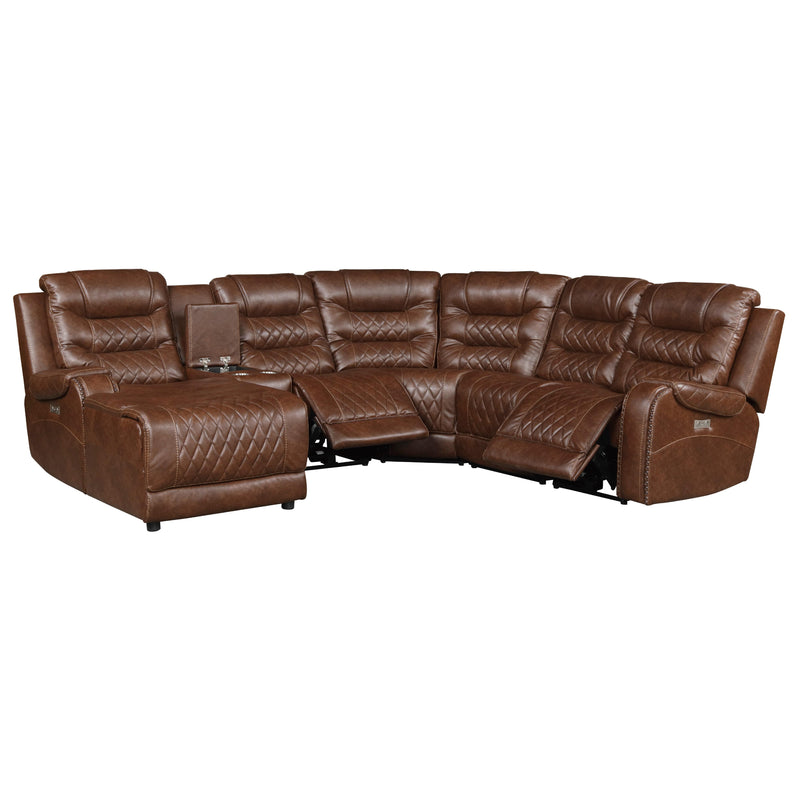 Homelegance Putnam Power Reclining Fabric 6 pc Sectional 9405BR*6LCRR IMAGE 3