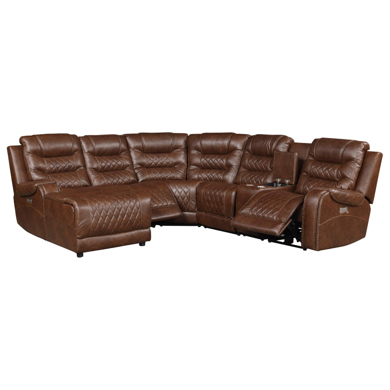 Homelegance Putnam Power Reclining Fabric 6 pc Sectional 9405BR*6LCRR IMAGE 4