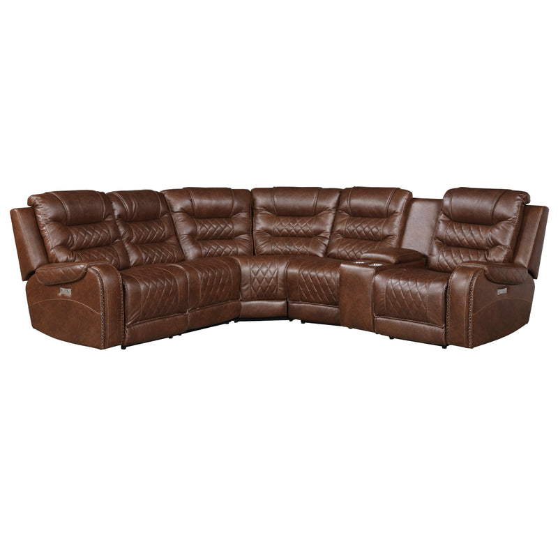 Homelegance Putnam Power Reclining Fabric 6 pc Sectional 9405BR*6LRRR IMAGE 1
