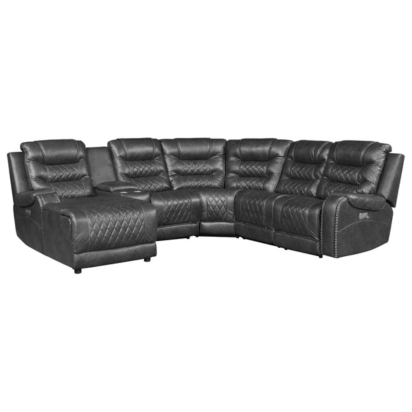 Homelegance Putnam Power Reclining Fabric 6 pc Sectional 9405GY*6LCRR IMAGE 1