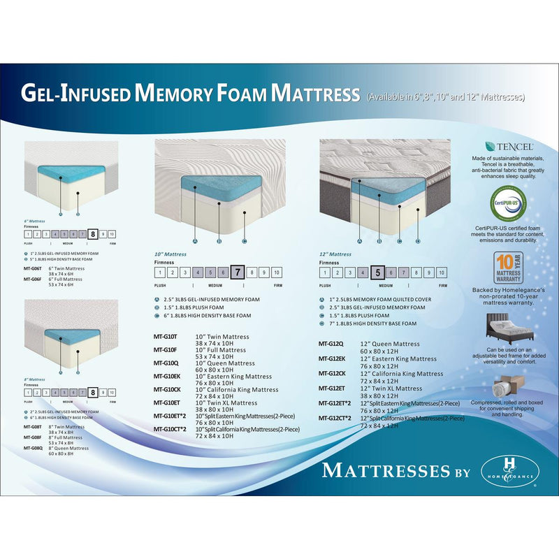 Homelegance Altair MT-G08Q 8" Queen Gel-Infused Memory Foam Mattress - White IMAGE 8