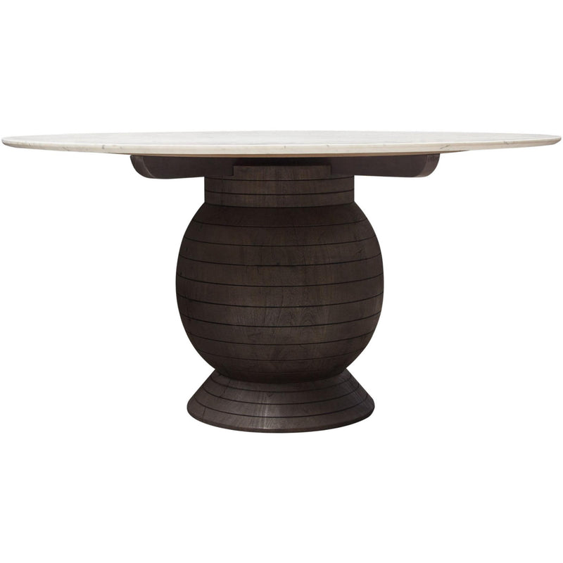 Diamond Sofa Round Ashe Dining Table with Marble Top and Pedestal Base ASHEDTMA IMAGE 2