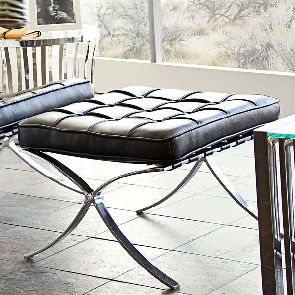 Diamond Sofa Cordoba Bonded Leather Ottoman CORDOBAOTBL IMAGE 1
