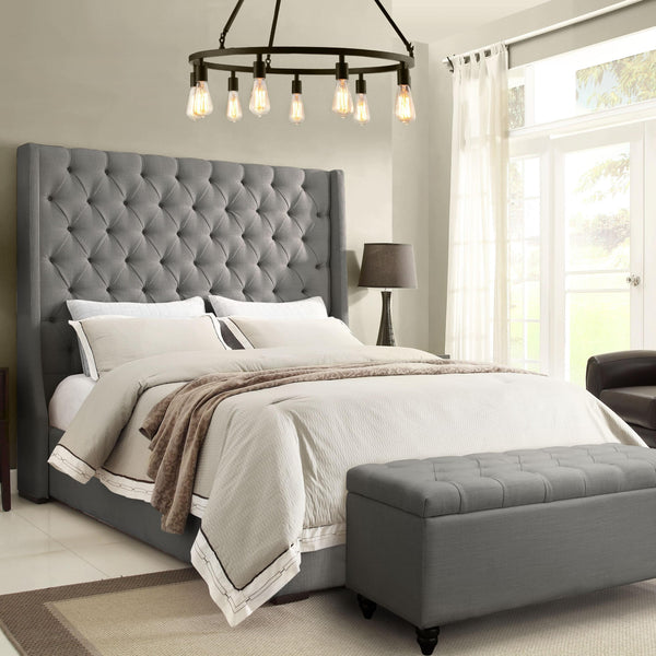 Diamond Sofa Park Avenue Queen Upholstered Panel Bed PARKAVEGRQUBED IMAGE 1