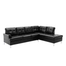 Homelegance Barrington Leather Look 3 pc Sectional 8378BLK*3 IMAGE 2