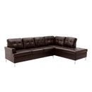 Homelegance Barrington Leather Look 3 pc Sectional 8378BRW*3 IMAGE 2