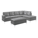Homelegance Barrington Leather Look 3 pc Sectional 8378GRY*3 IMAGE 1