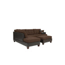 Poundex F6857 3pc Reversible Sectional Sofa Set with Ottoman IMAGE 3