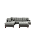 Poundex F6858 3pc Reversible Sectional Sofa Set with Ottoman IMAGE 2