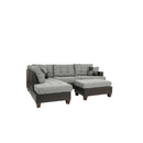 Poundex F6858 3pc Reversible Sectional Sofa Set with Ottoman IMAGE 3