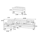Poundex F6858 3pc Reversible Sectional Sofa Set with Ottoman IMAGE 8