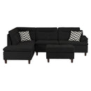 Poundex F6588 3 pc Sectional Set with Ottoman IMAGE 2