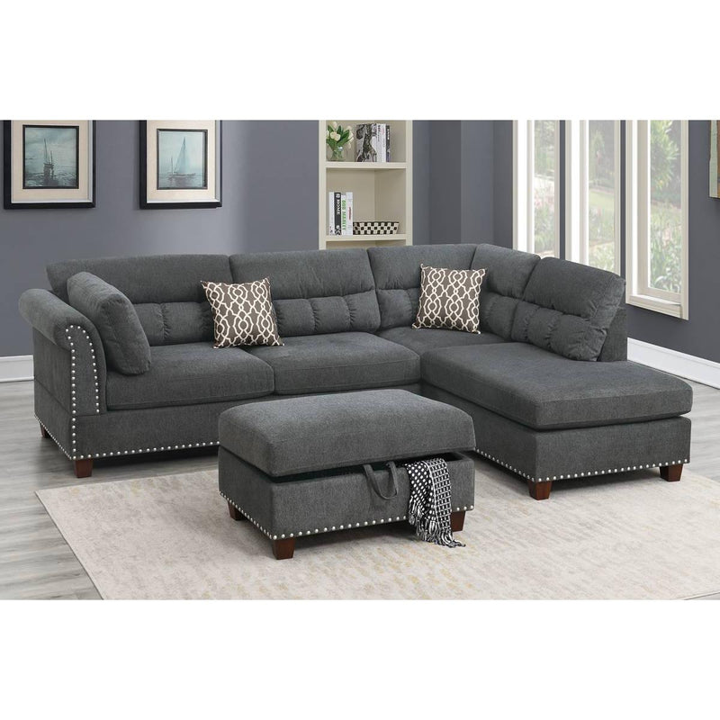 Poundex Fabric 3 pc Sectional F6417 IMAGE 1