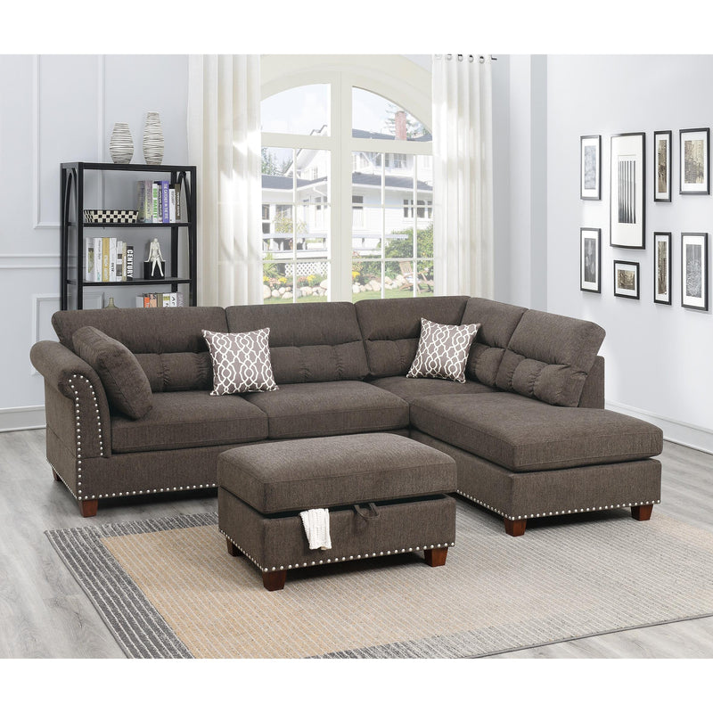 Poundex Fabric 3 pc Sectional F6418 IMAGE 1