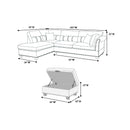 Poundex Fabric 3 pc Sectional F6418 IMAGE 2